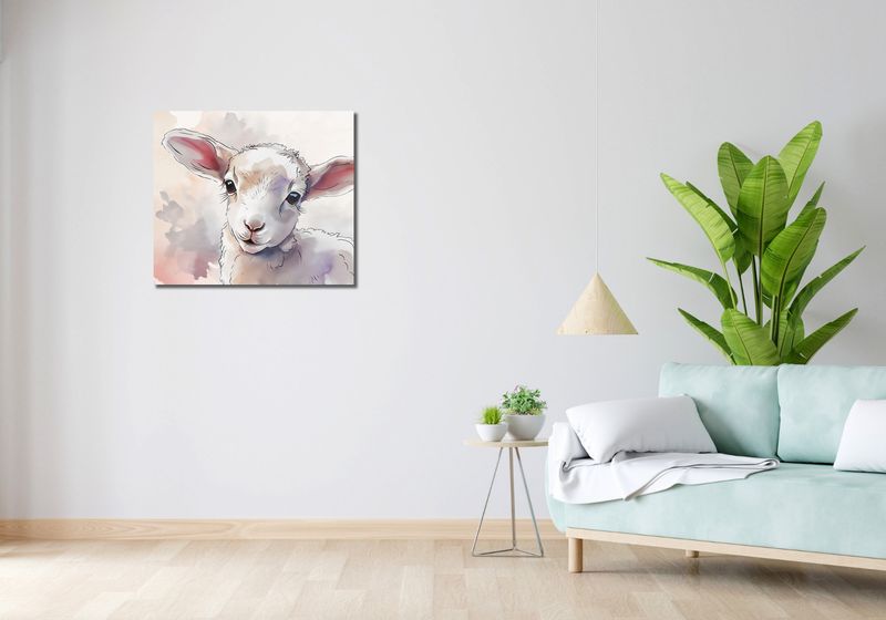Obraz 70x60cm Mała Owieczka zdjęcie 2