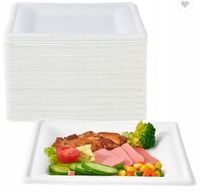 Kwadratowe talerze EKO 26×26 cm z trzciny cukrowej bio jednorazowe– 50