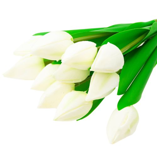 TULIPANY BUKIET TULIPANÓW PIĘKNY JAK ŻYWY TULIPAN KWIATY BIAŁE 12 KWIA na Arena.pl