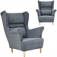 Fotel uszak Zoja skandynawski Family Meble szary grafitowy salonu siwy