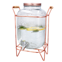 SŁOIK SZKLANY KRANIKIEM STOJAK WODĘ LEMONIADĘ 5 L ZŁOTY