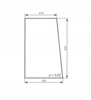 szyba boczna ciągnika Ursus 3502 Ogrodnik, Farmot 250D kabina Koja Smolniki