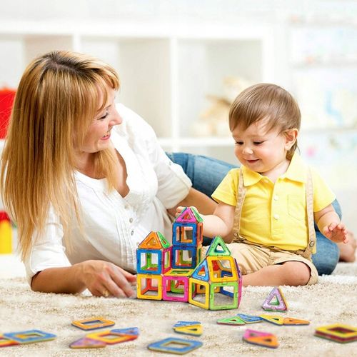 ZESTAW DUŻE KLOCKI MAGNETYCZNE KONSTRUKCYJNE 3D PANELE MAGNETIC TILES 45 EL na Arena.pl