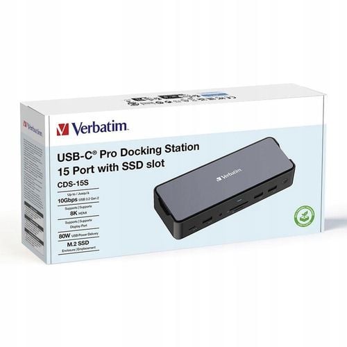 Hub Verbatim USB-C Pro 2xHDMI DP RJ45 4xUSB 3xUSB-C SD microSD SSD audio na Arena.pl