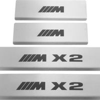 Listwa progowa BMW X2 F39 X2 M Stal nierdzewna 304 mat z czarnymi literami