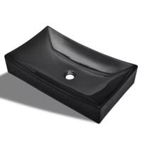 Umywalka ceramiczna prostokątna czarna