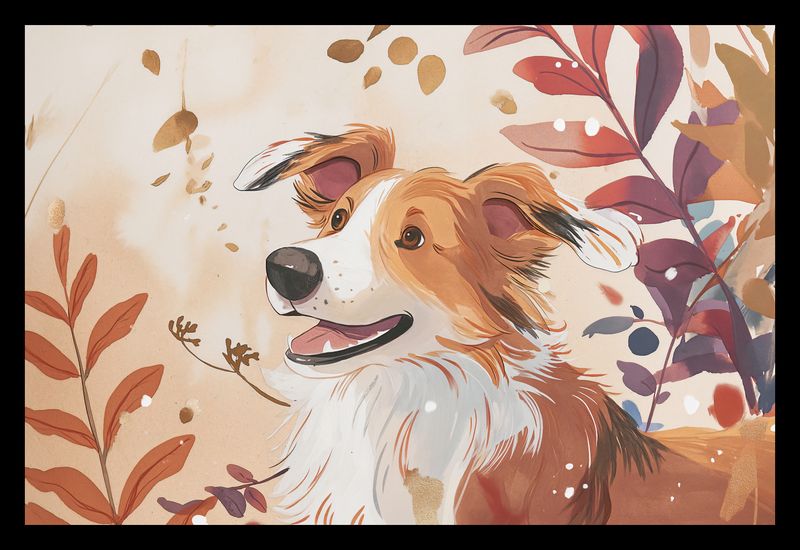 Plakat 30x20cm Collie Jesienną Porą zdjęcie 2