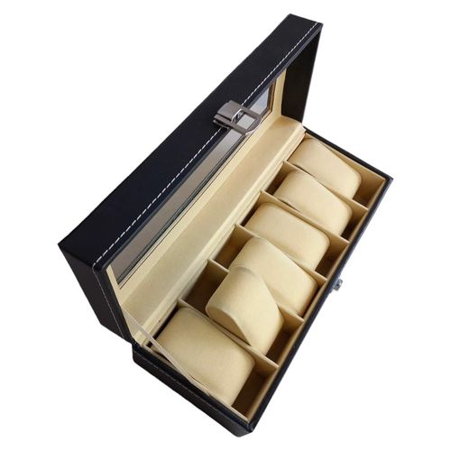 Pudełko etui na zegarki 6 komorowe skóra PU na Arena.pl