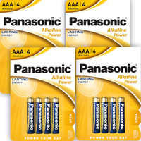 16x AAA Baterie Alkaliczne PANASONIC LR03 Paluszki Bateria R3 Blister x4