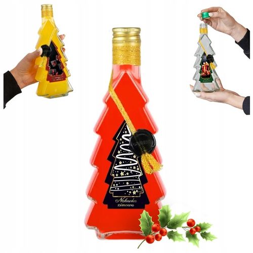 5x Butelki CHOINKA 500ml ZDOBIONA ŚWIĄTECZNA butelki na święta prezent na Arena.pl