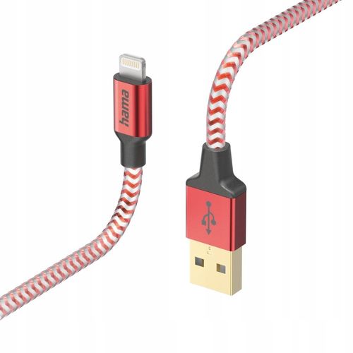 Kabel HAMA Ładujący/data Reflected USB typ A - Lightning 1.5m Czerwony na Arena.pl