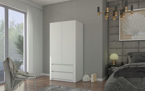 Szafa garderoba 90cm 2d 2sz biała B-20 na Arena.pl