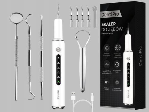 Skaler Ultradźwiękowy Do Zębów - 5 trybów do usuwania kamienia na Arena.pl