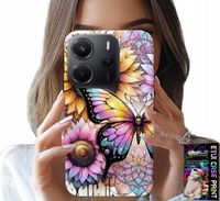 ETUI DO XIAOMI NOTE 14 4G - SŁONECZNIK Z MOTYLKIEM, OBUDOWA + FOLIA