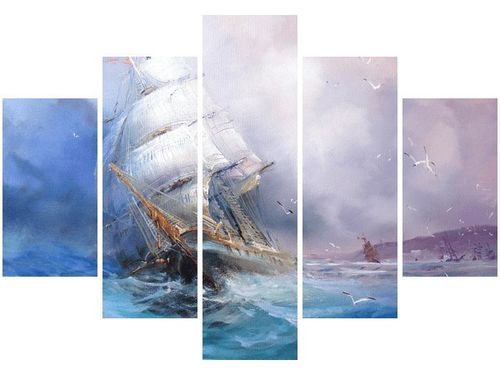 105CM 150CM OBRAZ 5 ELEM ŻAGLOWIEC DRUK na Arena.pl