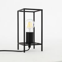 Lampka stołowa industrialna czarna metalowa do sypialni salonu 23 cm Italux