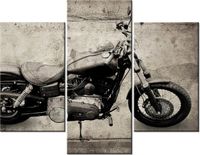 70 90CM OBRAZ 3 ELEM HARLEY DAVIDSON ŚCIENNY PŁÓTNO