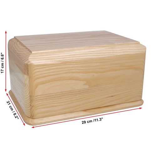 Drewniana urna wykonana z jasnego drewna na Arena.pl