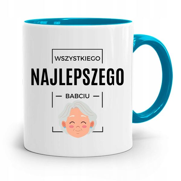 Kubek Błękitny Dzień Babci Wszystkiego Najlepszego Z Nadrukiem Ze Zdjęciem zdjęcie 1