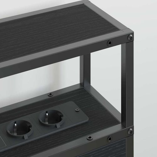 Zagłówek do przechowywania z półką Czarny dąb 135 cm na Arena.pl