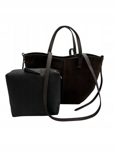 Torebka damska VERA PELLE SHOPPERKA skóra ZAMSZ BRĄZOWA na Arena.pl