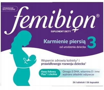 Femibion 3 Karmienie 56 tabletek + 56 kapsułek DUŻE opakowanie na Arena.pl