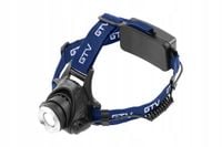 Latarka LED czołowa 6W bateryjna 2xAAA 2 tryby ZOOM SOS aluminium IP44 275m