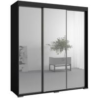 Szafa przesuwna z lustrem Como 3D3L 180 Czarna