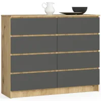 Komoda do salonu, sypialni, STILO, 8 szuflad, 120x40x99 cm | TYLETEGOTU