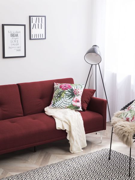 Sofa rozkładana czerwona LUCAN zdjęcie 4