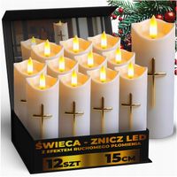 12X ŚWIECZKA ELEKTRYCZNA ELEKTRYCZNY WKŁAD DO ZNICZA EFEKT PŁOMIENIA 15 CM