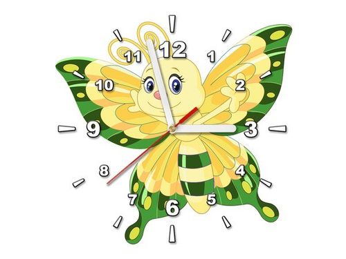 30X30CM ZEGAR MOTYL ZIELONO ŻÓŁTY OBRAZ DREWNO na Arena.pl