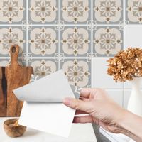 Naklejki Samoprzylepne Beżowe ORNAMENTY Styl Vintage Zestaw 24 szt. 15x15