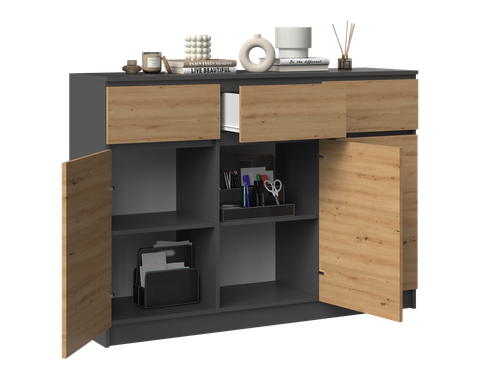 Komoda Malwa 3D3S ANTRACYT ARTISAN na Arena.pl