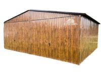 Garaż Blaszany 6x5 2x Brama uchylna - Drewnopodobny złoty dąb - GB143