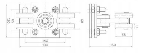 WÓZEK WÓZKI ZESTAW BRAMA PRZESUWNA 5 ROLEK 80x80x5 na Arena.pl