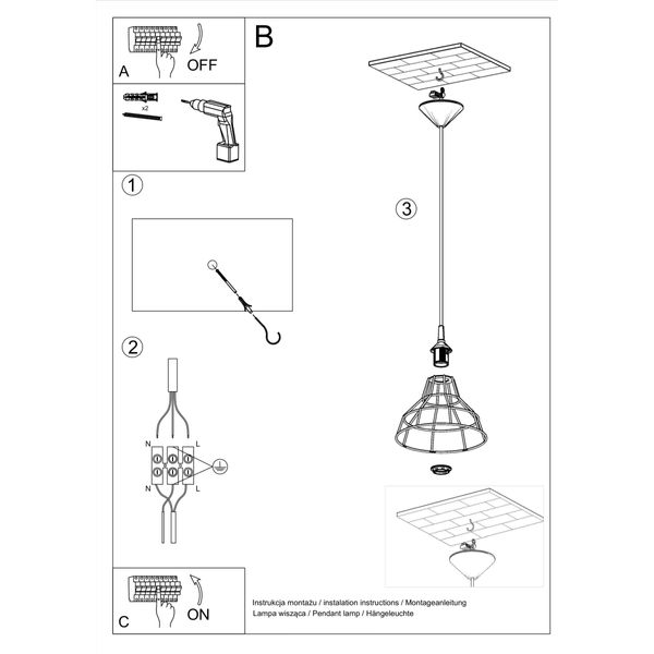 Lampa wisząca ANATA czarna zdjęcie 5