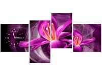 45CM 120CM ZEGAR 4 ELEM RÓŻOWE KOSMICZNE KWIATY JAKUB BANAŚ ŚCIENNY