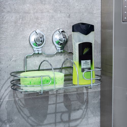 PÓŁKA ŁAZIENKOWA ŚCIENNA PRZYSSAWKI ORGANIZER STAL na Arena.pl