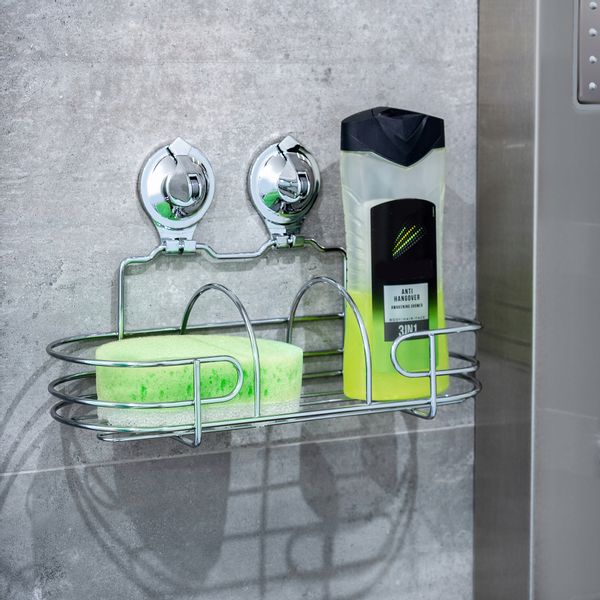 PÓŁKA ŁAZIENKOWA ŚCIENNA PRZYSSAWKI ORGANIZER STAL zdjęcie 8