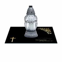 SZKLANA PODSTAWKA POD ZNICZE 30x20cm 490a + napis