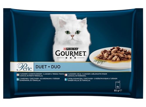 Karma dla kota Gourmet Duet Rybny - Fileciki w sosie - Mix 4 smaków 4x85g na Arena.pl