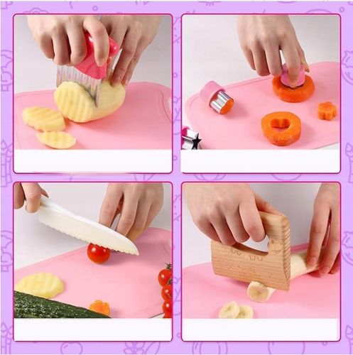 ZESTAW BEZPIECZNYCH NOŻY AKCESORIÓW KUCHENNYCH DLA DZIECI 13EL Prezenty na Arena.pl