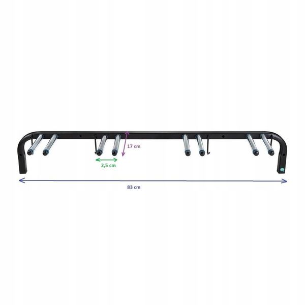 WIESZAK UCHWYT ŚCIENNY N3 Z DESKĄ NA 4 PARY NART zdjęcie 4