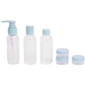 Zestaw pojemników podróżnych na kosmetyki do samolotu małe 7 elementów