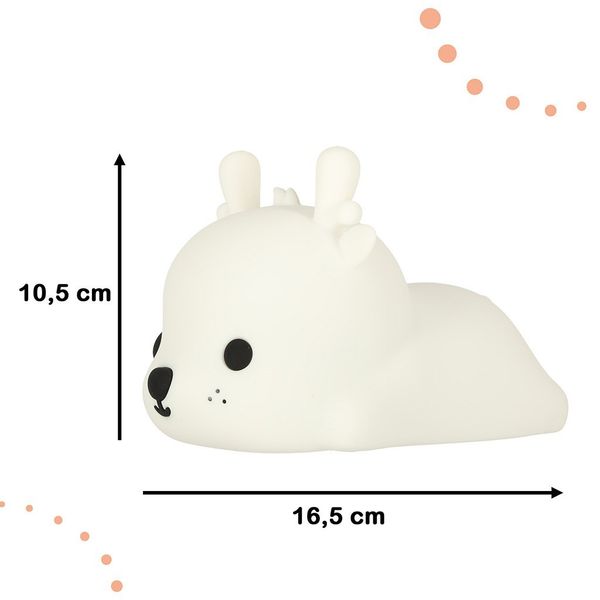 Lampka nocna silikonowa biała jelonek zdjęcie 2