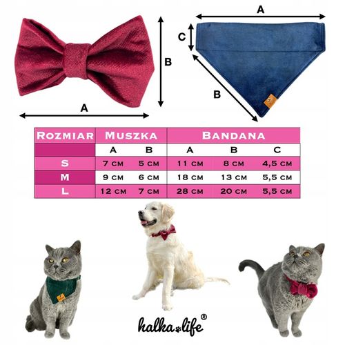 Muszka dla psa lub kota - Granat, L na Arena.pl