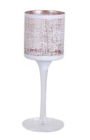 Kielich szklany diamentowy biały niski