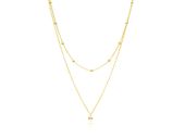 Pozłacany podwójny srebrny naszyjnik gwiazd choker celebrytka kulki kuleczki balls srebro 925 Z1749NG