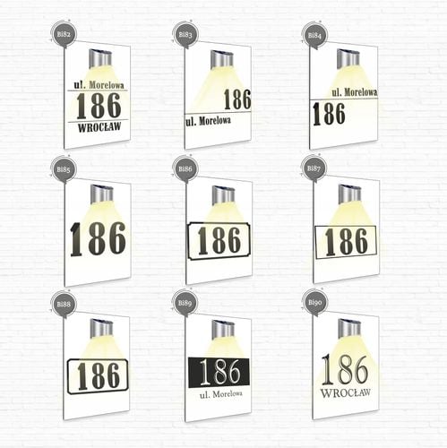 biała TABLICZKA podświetlana ADRESOWA ze strzałką nierdzewna dibond 30x20 na Arena.pl